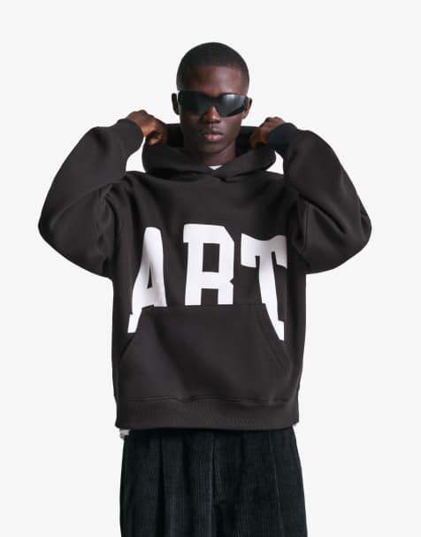 Bershka - Sort hættetrøje med print - view 1