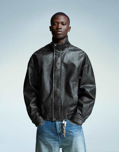 Bershka - Sort imiteret læderjakke - view 1