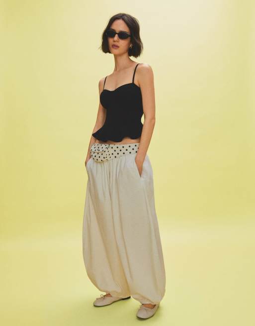 Bershka - Sort korsettop med peplum-kant, 4 af 5