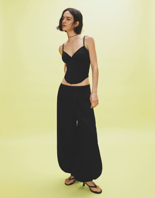 Bershka - Sort korsettop med rynker, 2 af 4