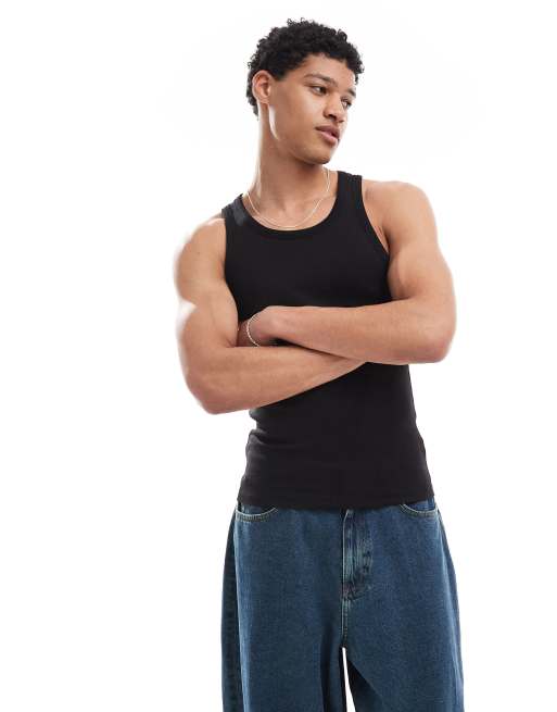 Bershka - Sort ribstrikket top