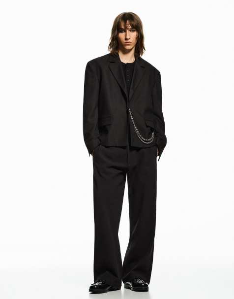 Bershka - Sort skræddersyet blazer med kædedetalje - view 1