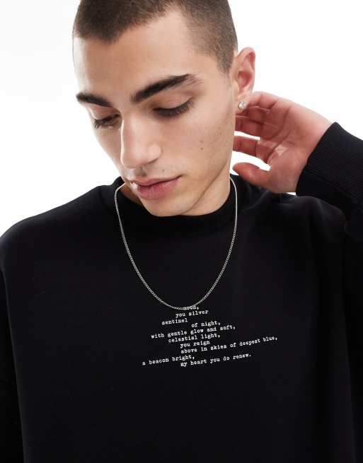 Bershka - Sort sweatshirt med fjergrafik