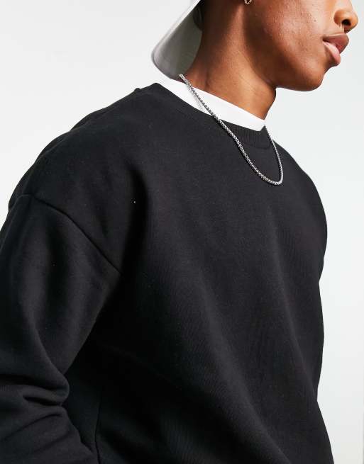 Bershka - Sort sweatshirt med rund hals, 3 af 4