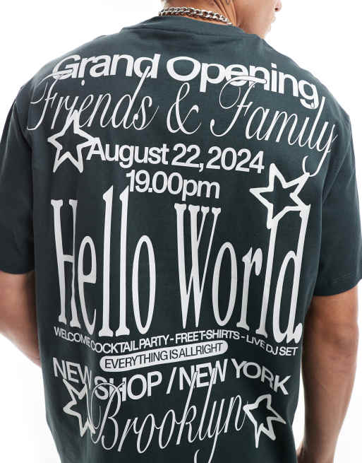 Bershka - Sort T-shirt med 'Brooklyn'-print på ryggen, 2 af 4
