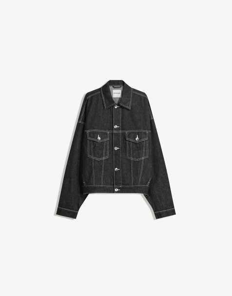 Bershka - Sort trucker-denimjakke - view 1
