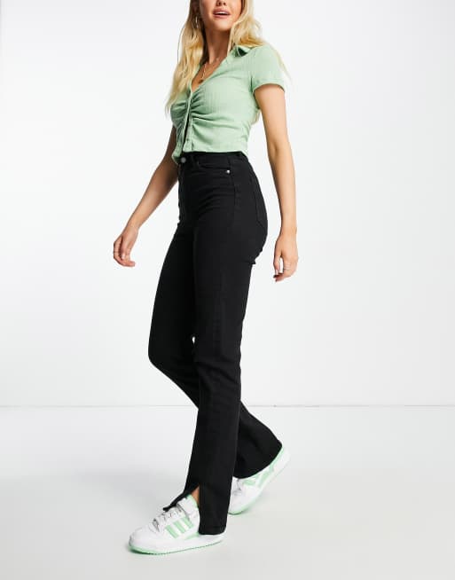Bershka - Sorte bootcut-jeans med lige ben