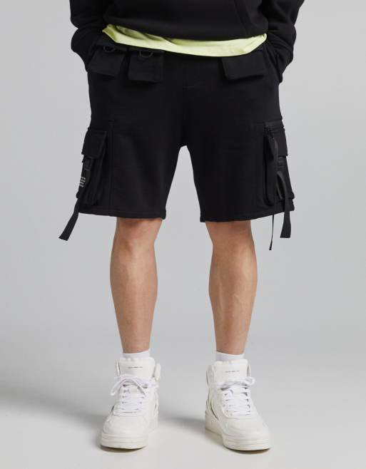 Bershka - Sorte cargoshorts med flere lommer