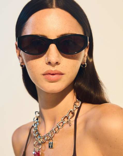 Bershka - Sorte cat eye-solbriller i resin - view 1