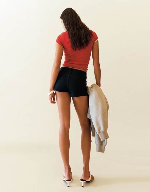Bershka - Sorte denimshorts, 3 af 4