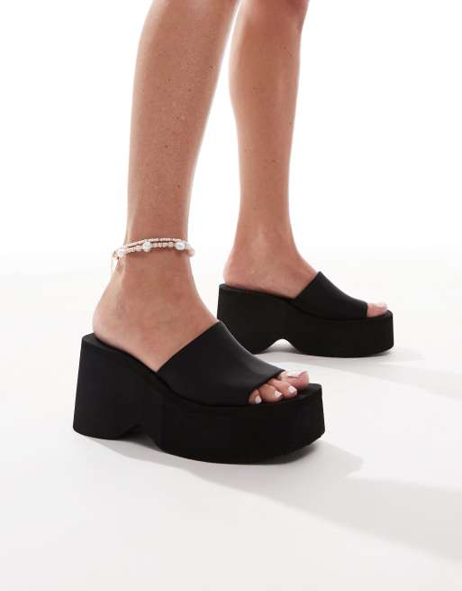 Bershka - Sorte flatform-sliders