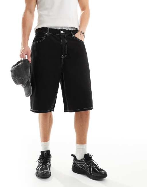 Bershka - Sorte og baggy denimshorts