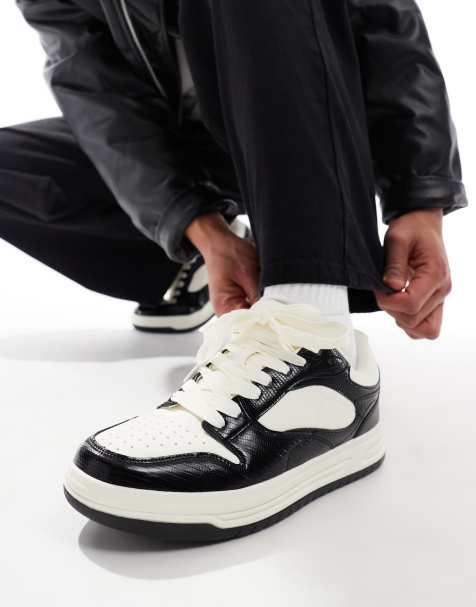 Bershka - Sorte og chunky sneakers med kontrastfarvede paneler - view 1