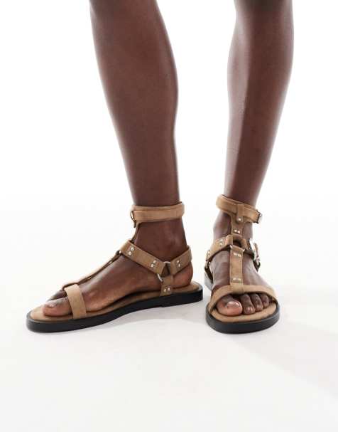 Bershka - Spartiates - Sable - view 1