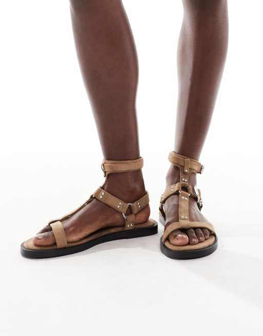 Bershka - Spartiates - Sable