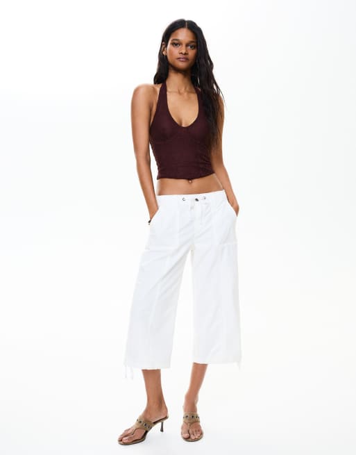 Bershka spetskorsett med halterneck i svart, 4 av 5