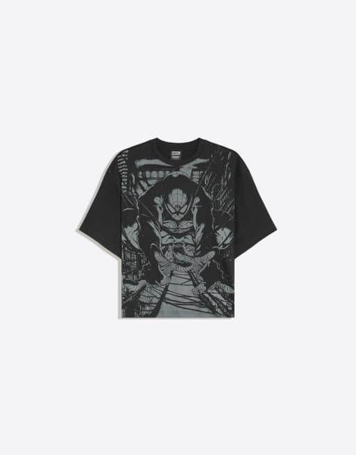 Bershka Spider-Man kortærmet T-shirt i sort, 5 af 6