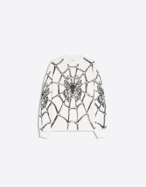 Bershka Spider-man t-shirt à manches longues blanc, 5 de 6