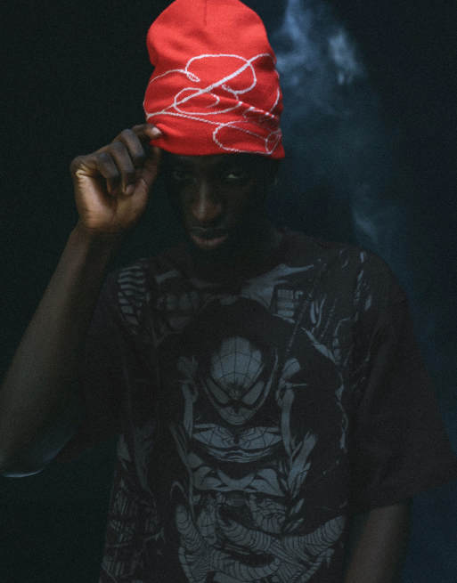 Bershka Spider-Man T-shirt met korte mouwen in zwart, 4 van 6