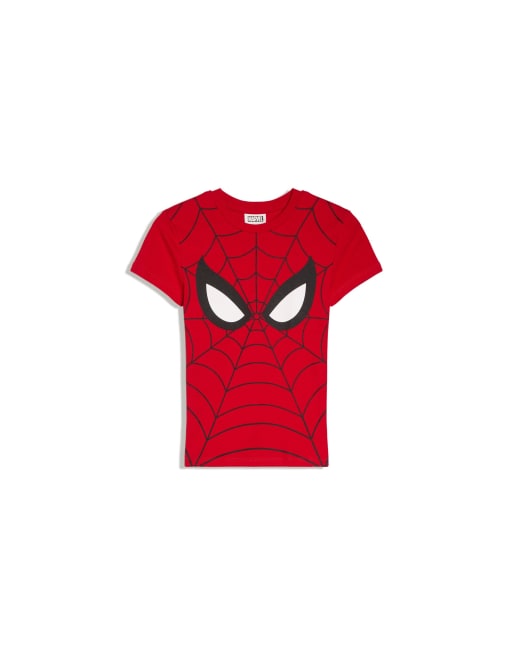 Bershka Spiderman tætsiddende T-shirt i rød, 5 af 5