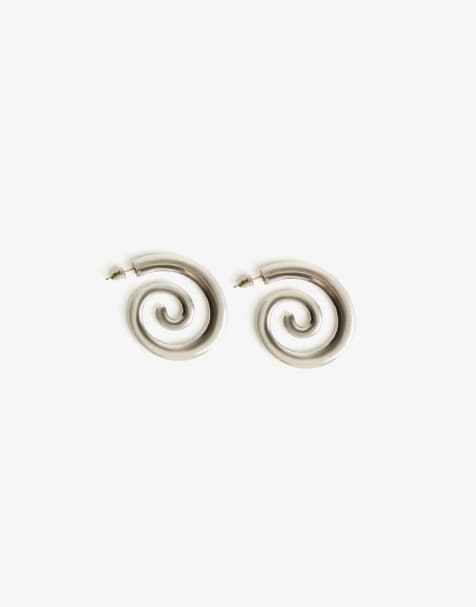 Bershka Spiral earrings in silver - view 1
