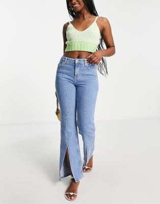 bershka cropped flare jeans