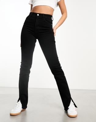 hem flare jeans in black Smart Closet