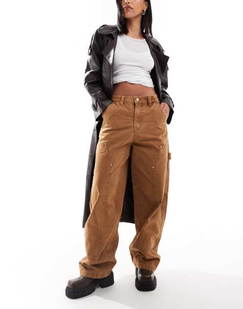 Bershka carpenter trousers in sand