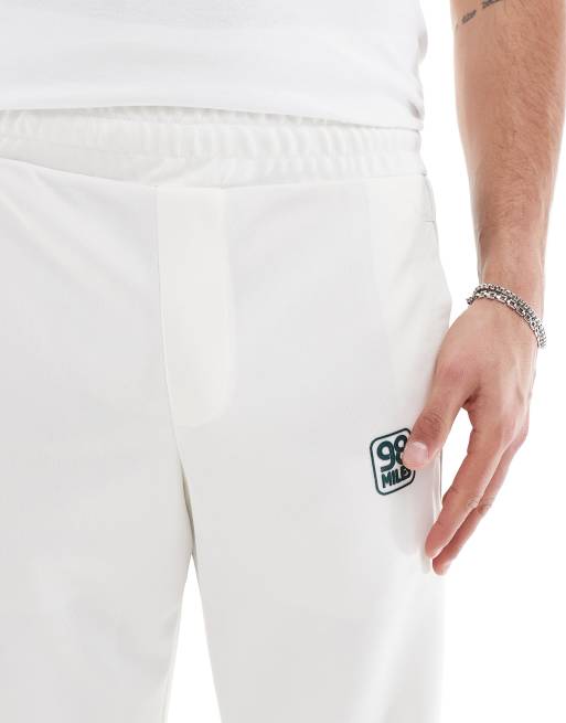 Bershka - Sport - Joggingbroek met biezen in wit, deel van co-ord set, 5 van 5