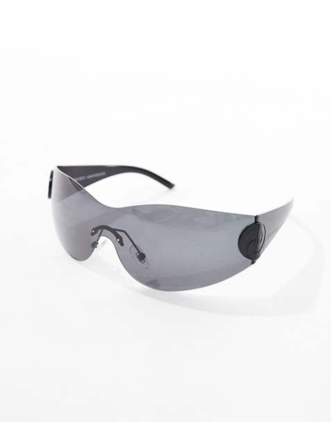 Bershka – Sport – Rahmenlose Sonnenbrille in Schwarz - view 1