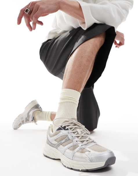 Bershka sport trainer in silver - view 1