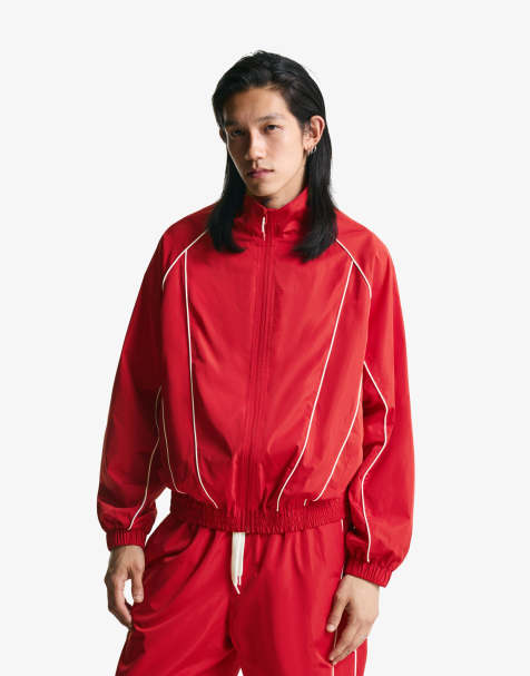 Bershka – Sportjacke aus Funktionsgewebe in Rot - view 1