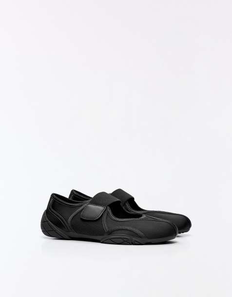 Bershka sportsballerinaer i sort - view 1