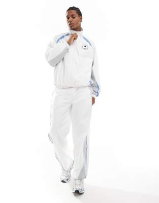 sporty panel tracksuit jacket in white