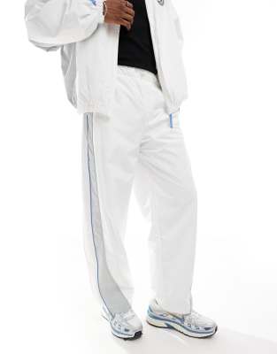 sporty panel tracksuit pants in white