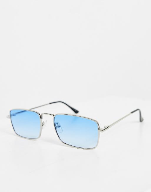 Square blue 2025 lens sunglasses