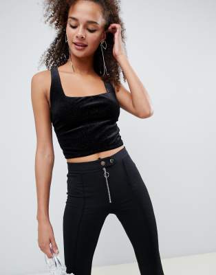 Bershka square neck crop top | ASOS