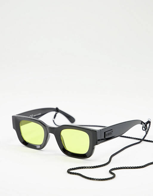  Bershka square sunglasses in black with yellow lenses 