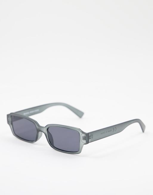 Bershka square sunglasses in grey marble