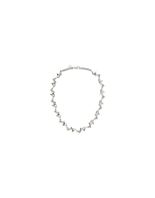 Bershka stalen ketting met spikes in zilver, 4 van 4