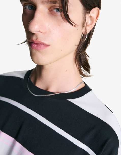 Bershka - Stalen schakelketting in zilverkleur - view 1