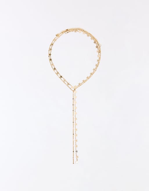 Bershka - Star - Lariat color oro
