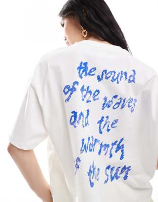 star print oversized t-shirt in white