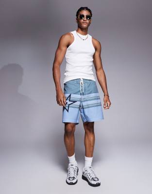star striped swm short in blue