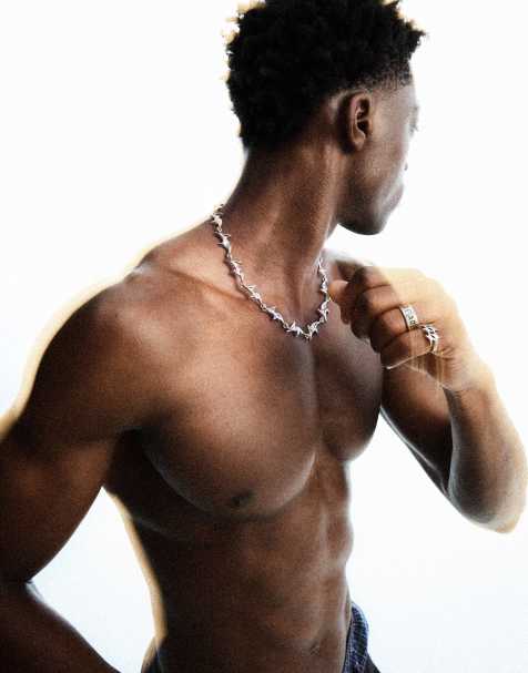 Bershka Steel spike chain in silver - view 1