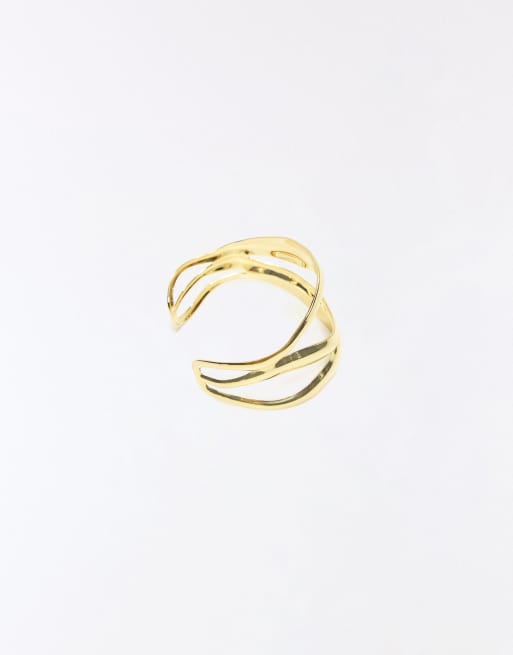 Bershka stijve manchetarmband in goud, 2 van 4