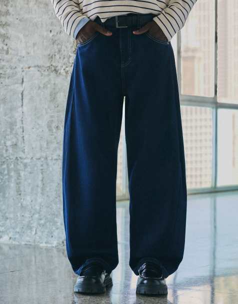 Bershka Stitched jeans in blue - view 1