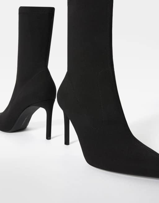 Bershka - Stivaletti aderenti neri con tacco alto, 2 di 4