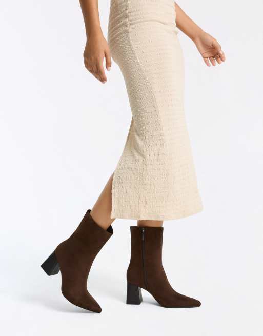 Bershka stivaletti con tacco largo marroni, 6 di 6