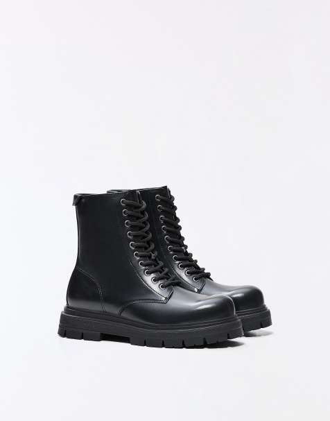 Bershka stivaletto stringato nero - view 1